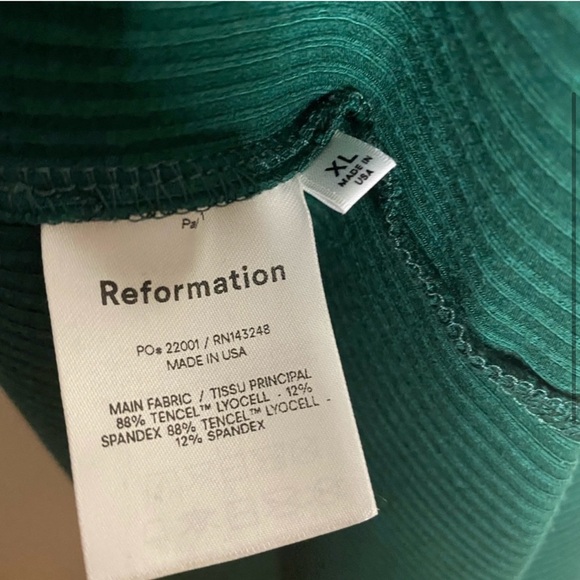 NWOT Reformation Cassi Midi Dress Emerald Green - Picture 4 of 4